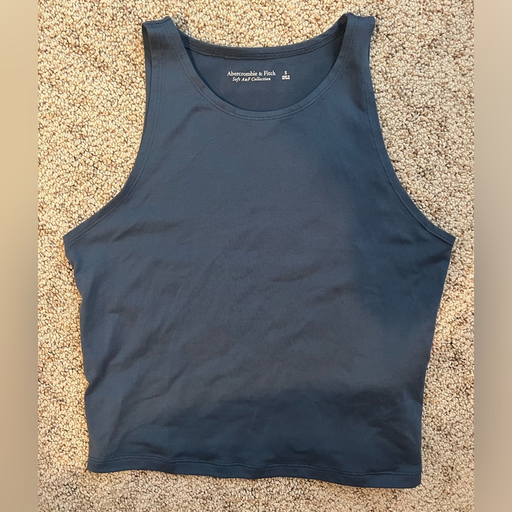 Abercrombie blue cropped sleeveless tank top